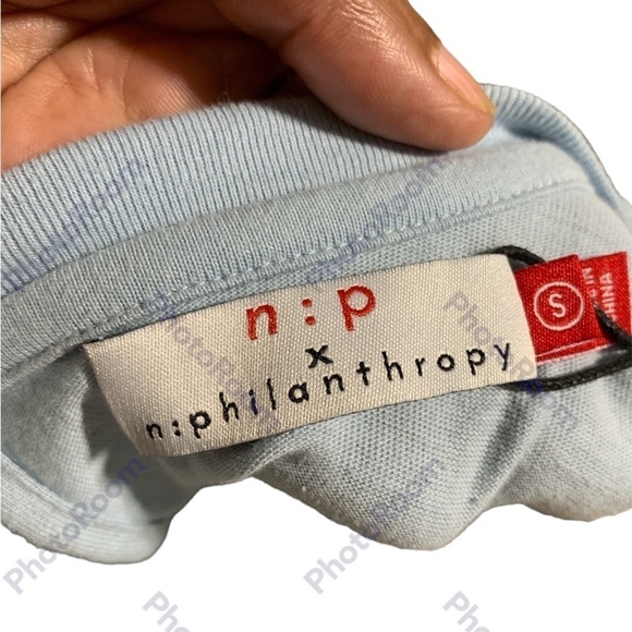 N:Philanthropy Roll Sleeve Power Blue Tie Waist Jogger Jumpsuit Size Small - Picture 5 of 10